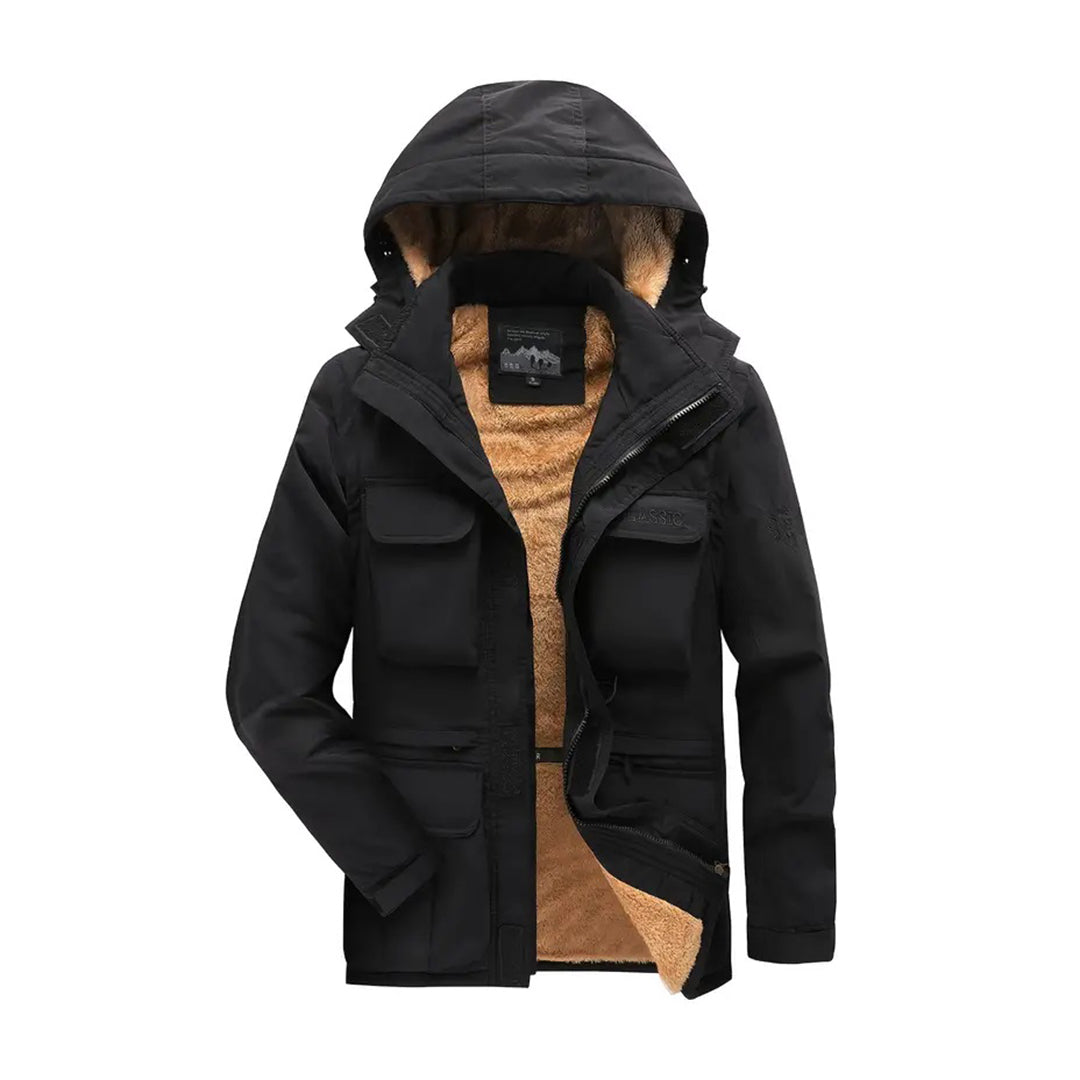 WW | Relaxed Fit Detachable Hood Faux Fur Lining Windproof