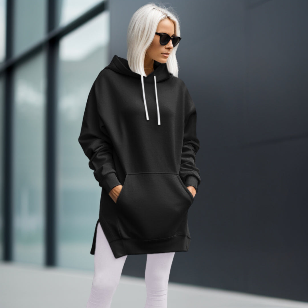 WW | Bequemes Oversize-Kleid mit Kapuze für Damen