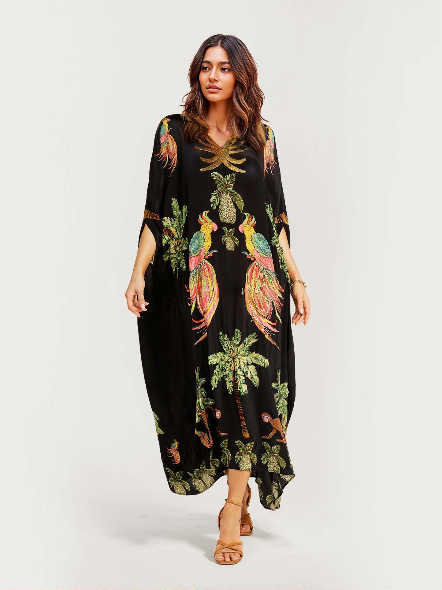 Elvara™ | Dress with Tropical Parrot Print