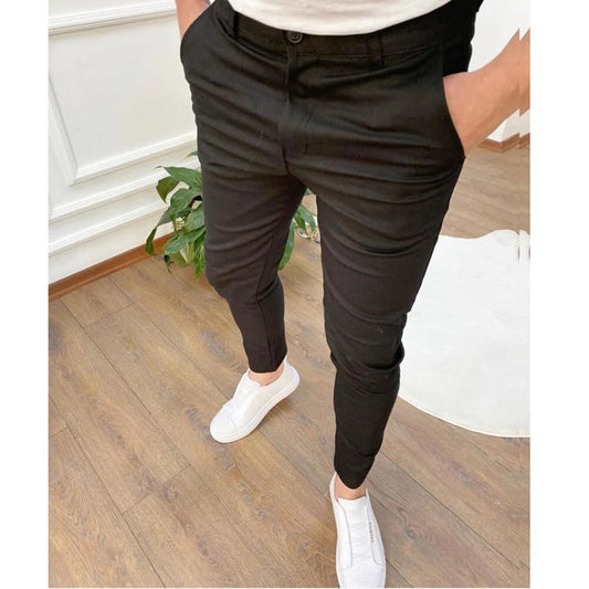 Men's Slim Fit Chino Trousers - Stretch Comfort, Everyday & Casual Look, with Pockets