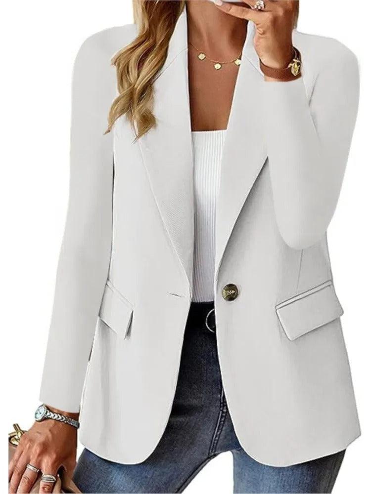WW | Lässige Blazerjacke mit Langen Ärmeln und Taschen für Damen