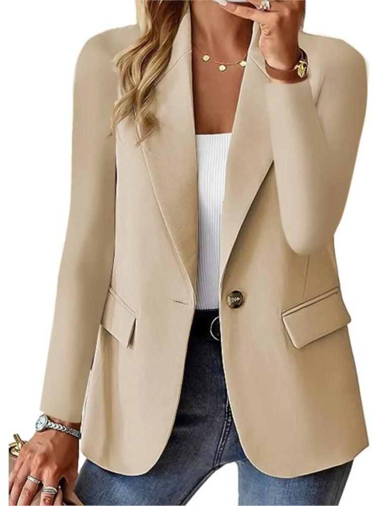 WW | Lässige Blazerjacke mit Langen Ärmeln und Taschen für Damen