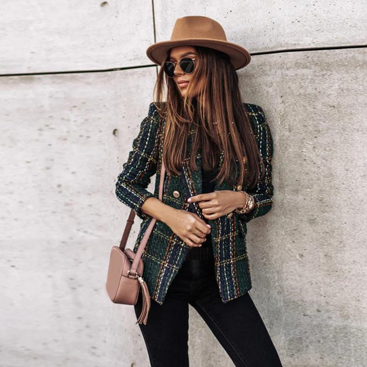 WW | Checked, waisted, double-breasted for women
