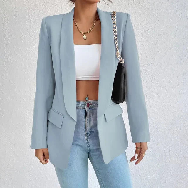 WW | Open Front Long Blazer Jacket Women's Clothing