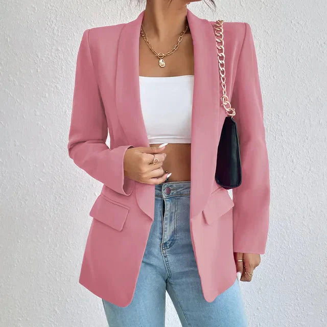 WW | Open Front Long Blazer Jacket Women's Clothing