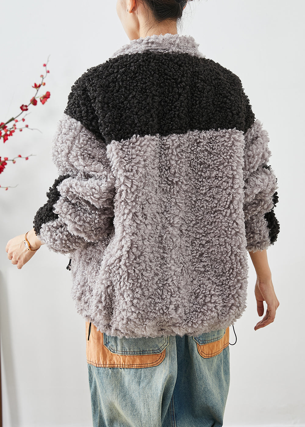 WW | Colorblock Oversized Patchwork Taschen Fleece Jacken Winter
