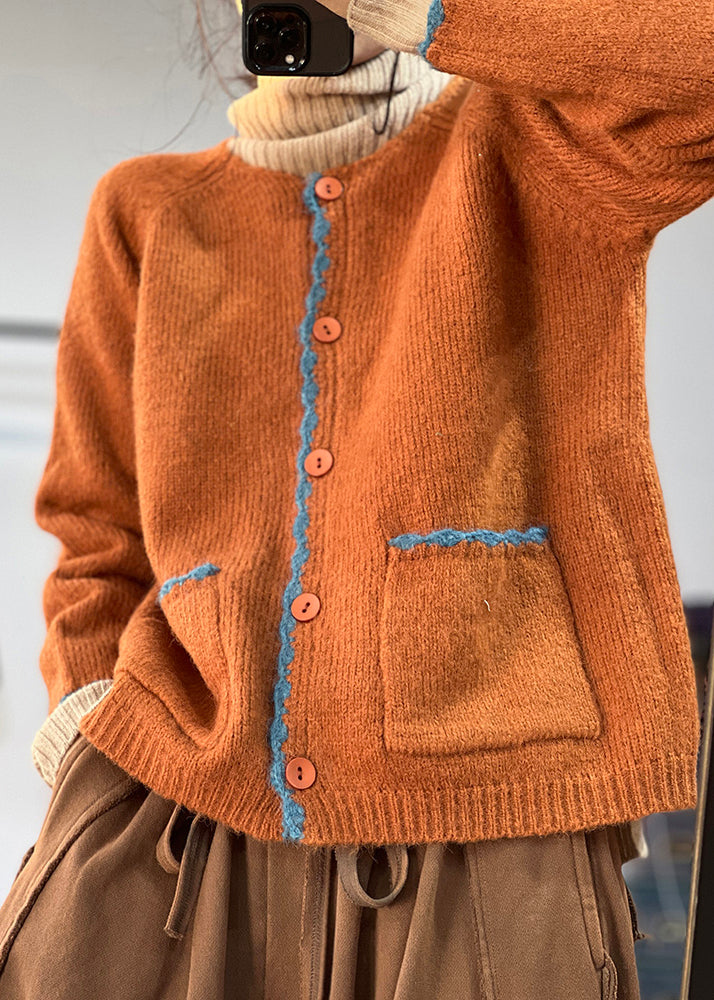 WW | Orange Button Pocket Wool Coats