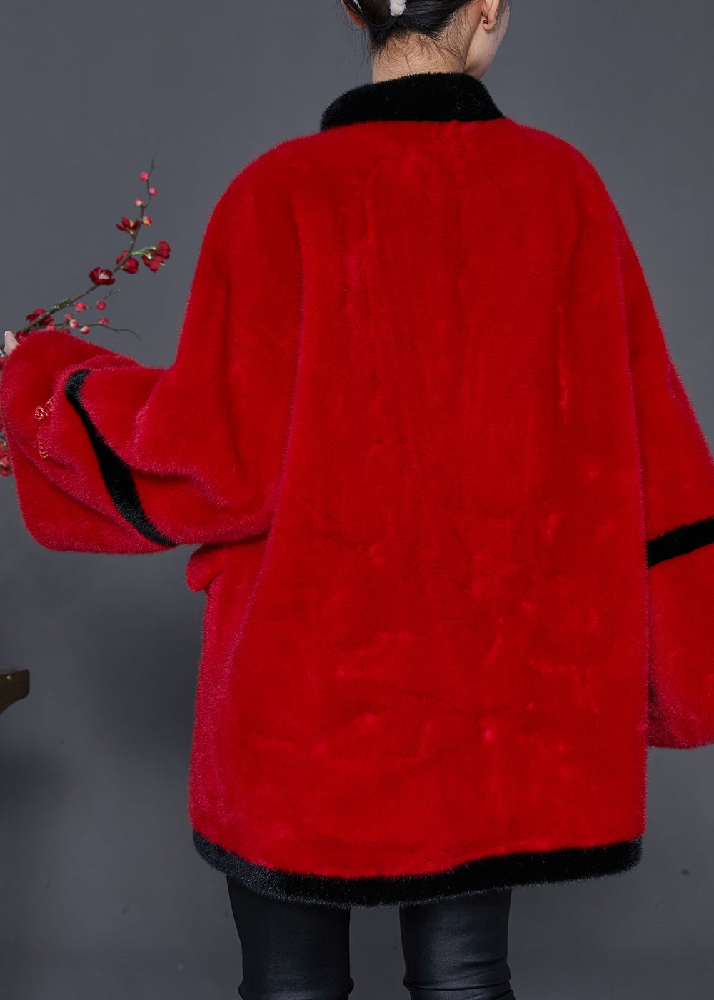 WW | Red Tassel Patchwork Mink Velvet Coats
