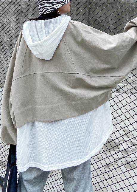 WW | Lapel Zipper Fine Coats Women Blouses Beige Art Outerwear