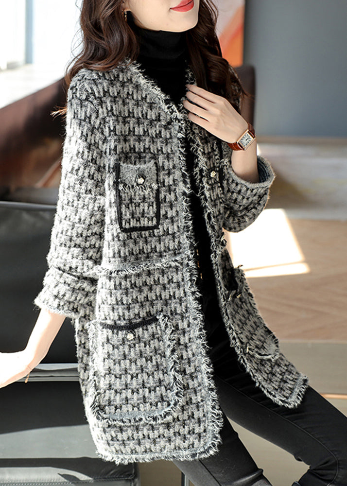 WW | Black Tassel Braided Cotton Coats