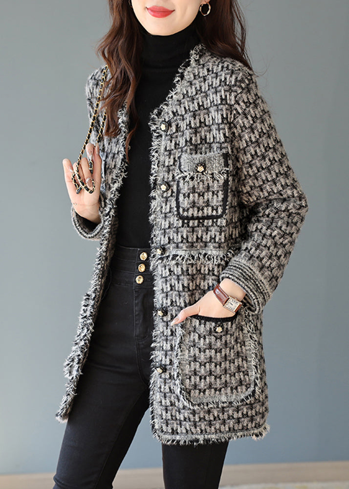WW | Black Tassel Braided Cotton Coats