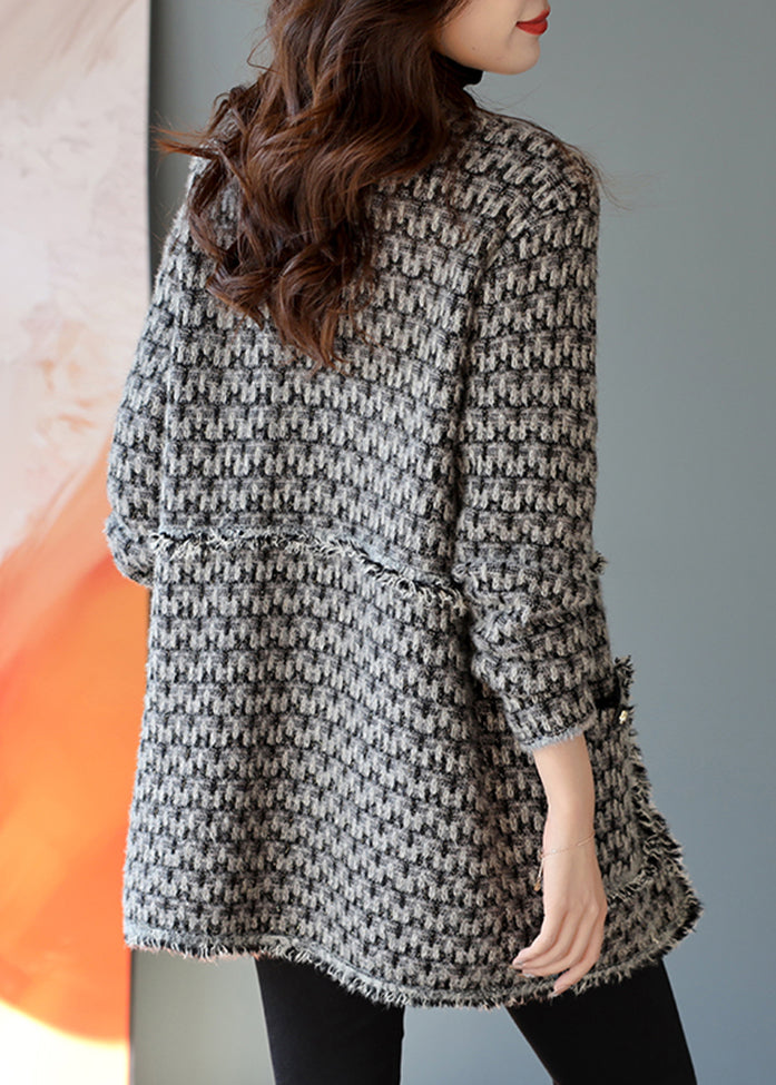 WW | Black Tassel Braided Cotton Coats