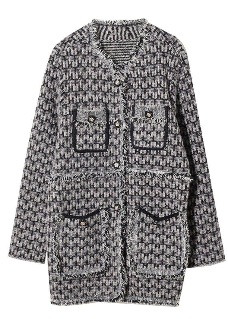 WW | Black Tassel Braided Cotton Coats