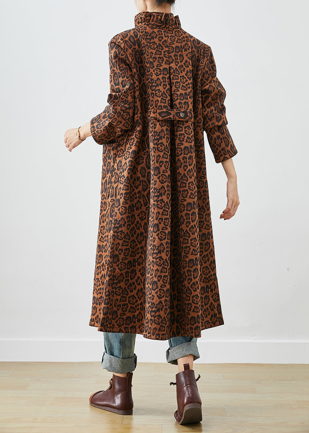 WW | Oversized Leopard Print Cotton Trench Coats
