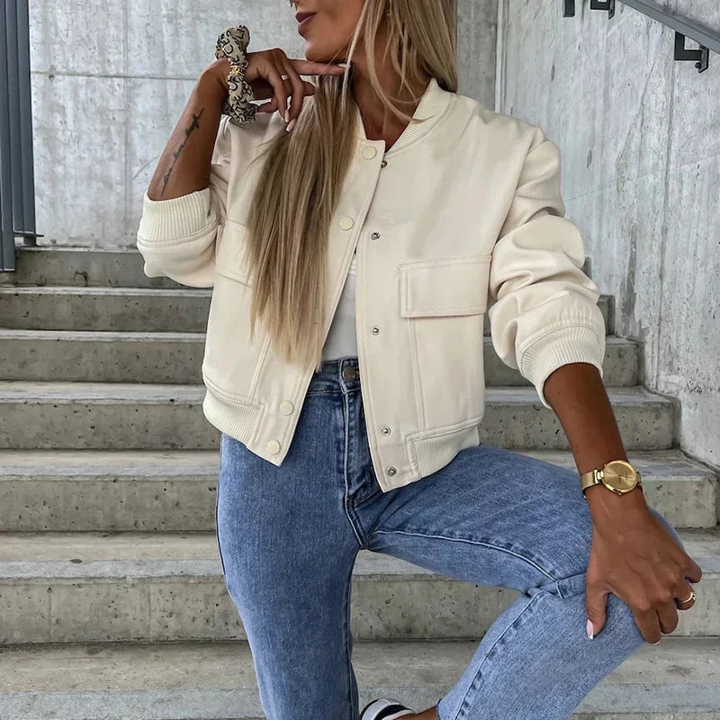 WW | Lässig Knopfverschluss Sommerjacke Damenjacke