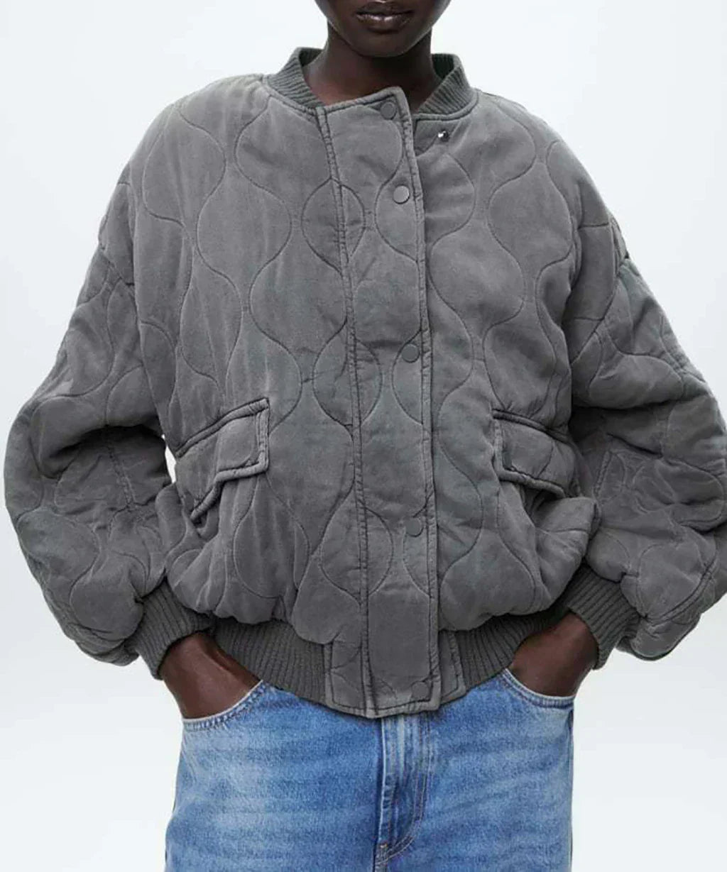 WW | Übergröße Grau Winter Damenjacke