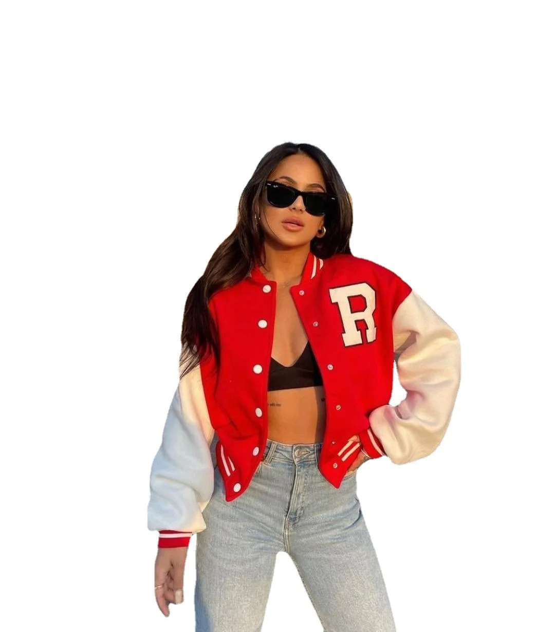 WW | Übergröße mit Knöpfen Baseballjacke Damenjacke
