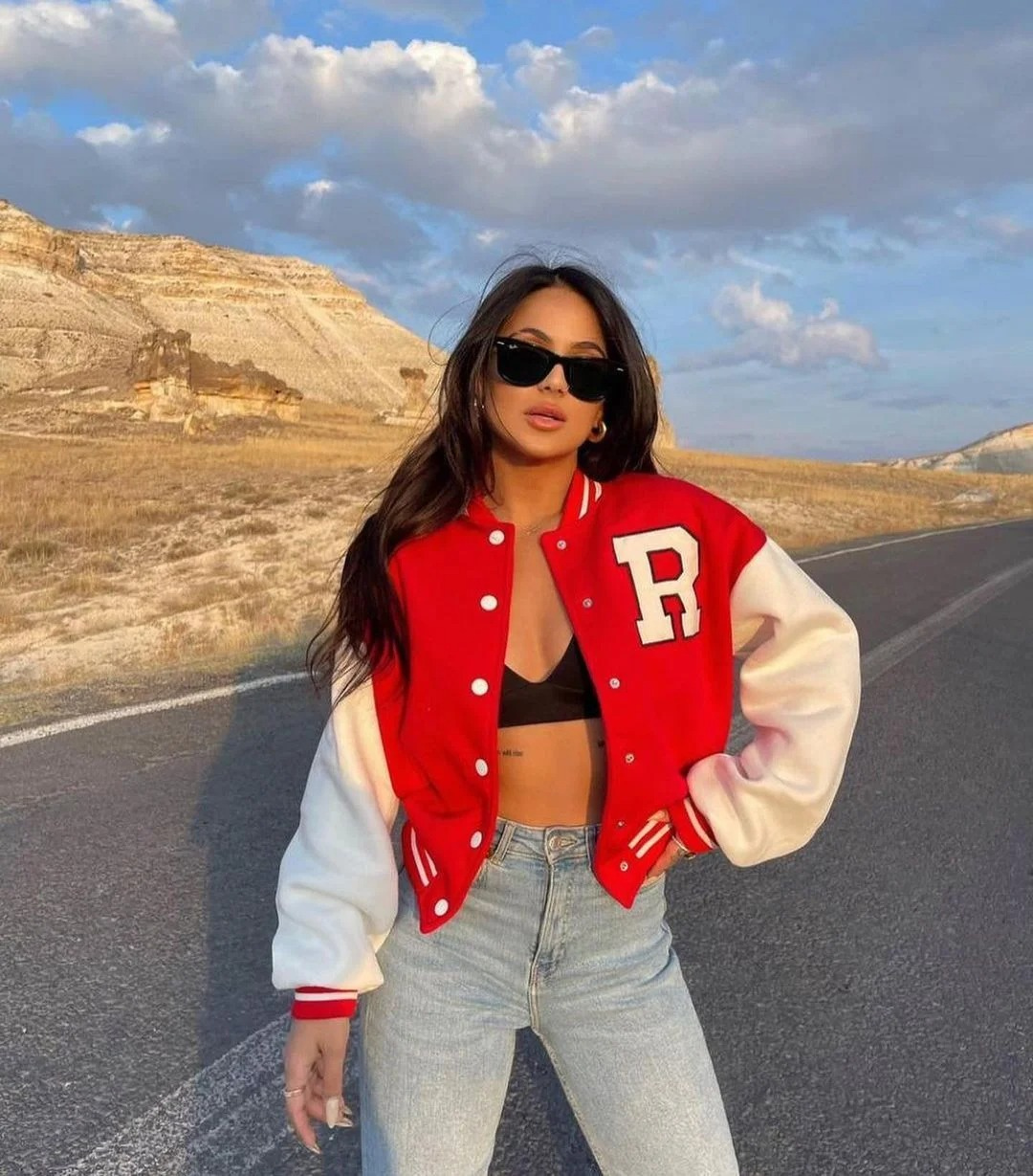 WW | Übergröße mit Knöpfen Baseballjacke Damenjacke
