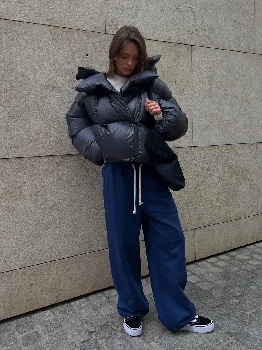 WW | Damen Winter Puffer Jacke mit Kapuze und Oversized Stil