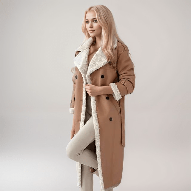 WW | vegan Lederjacke - mit Lammfell gefüttert - Zeitloser Winterstil
