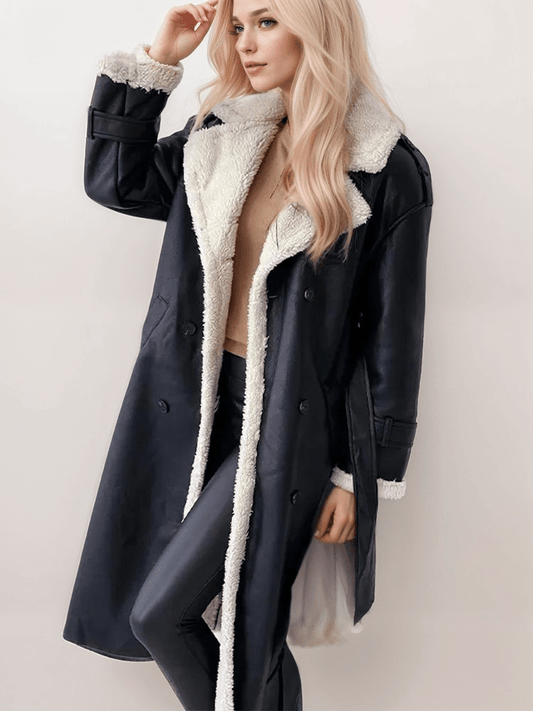 WW | vegan Lederjacke - mit Lammfell gefüttert - Zeitloser Winterstil