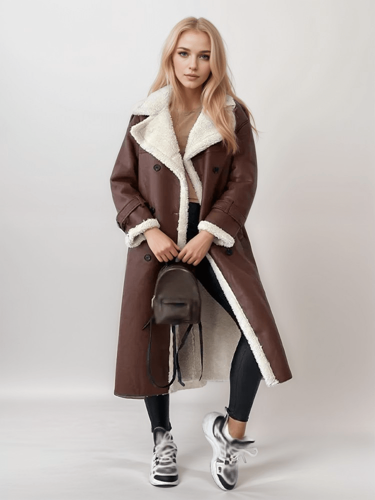 WW | vegan Lederjacke - mit Lammfell gefüttert - Zeitloser Winterstil