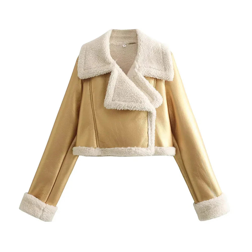 WW | Geknipt Kunstleder Winterlederjacke Damenjacken