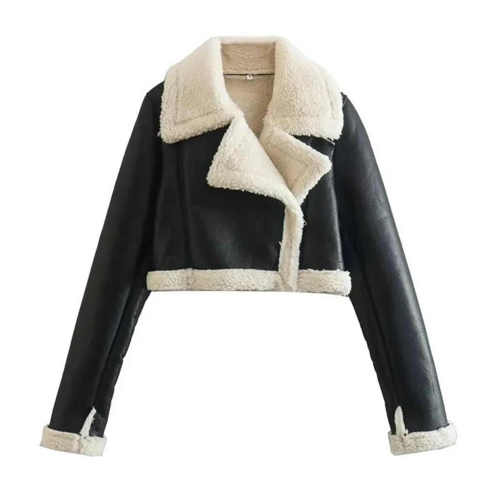 WW | Geknipt Kunstleder Winterlederjacke Damenjacken