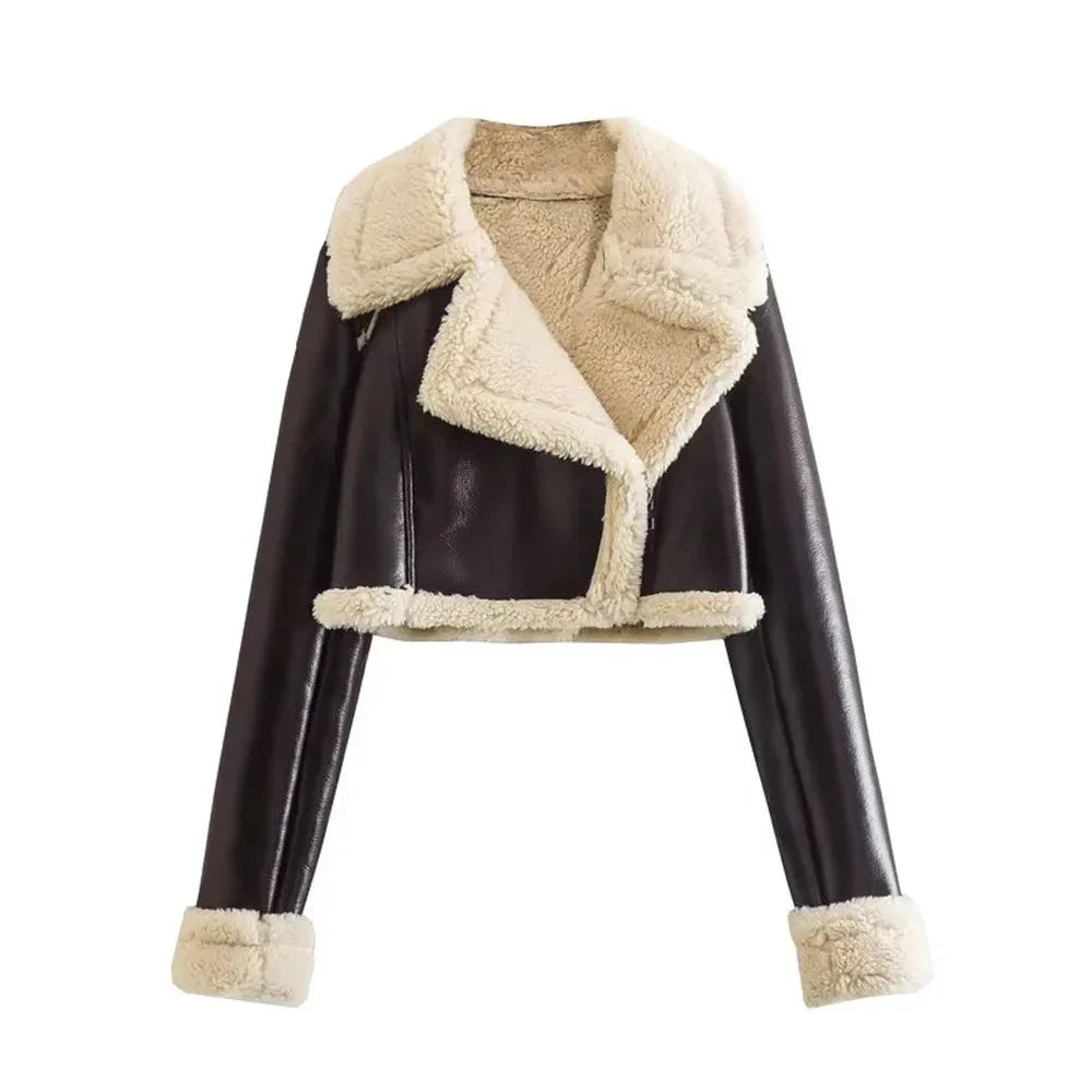WW | Geknipt Kunstleder Winterlederjacke Damenjacken
