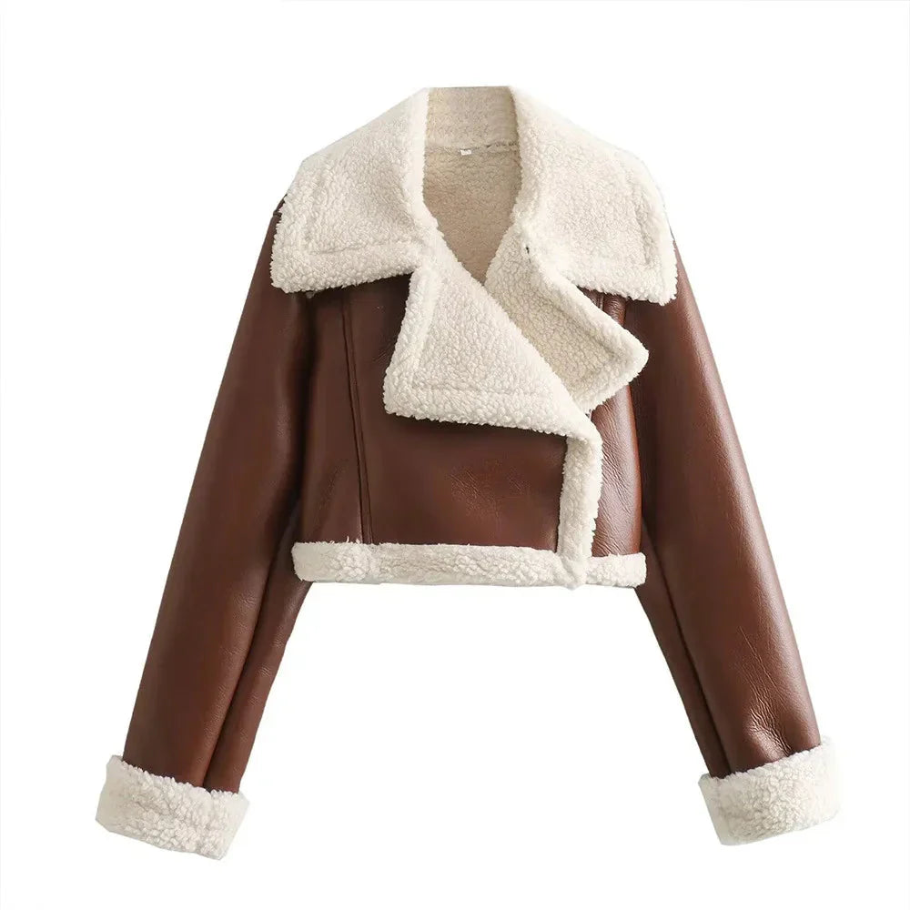 WW | Geknipt Kunstleder Winterlederjacke Damenjacken