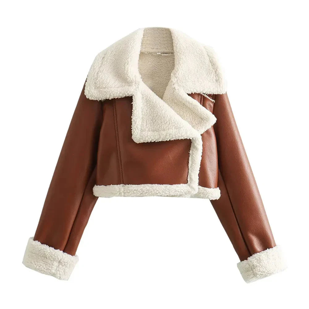WW | Geknipt Kunstleder Winterlederjacke Damenjacken