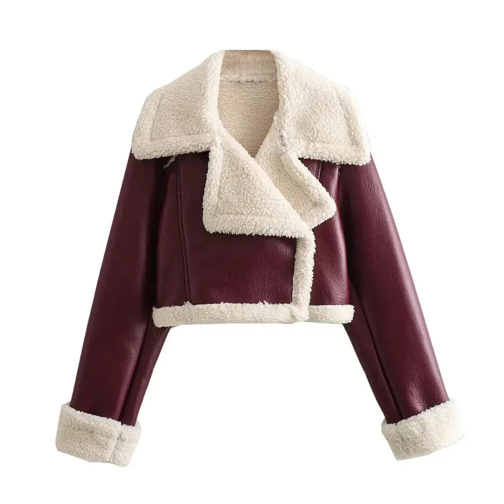 WW | Geknipt Kunstleder Winterlederjacke Damenjacken