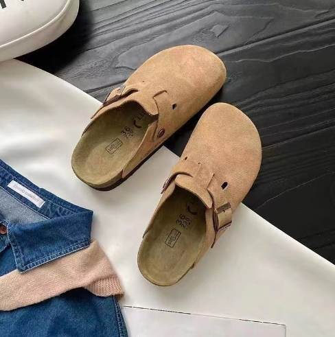 WW | Suede Slip-on Clogs with Adjustable Buckle