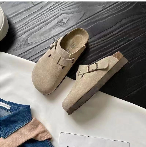 WW | Suede Slip-on Clogs with Adjustable Buckle