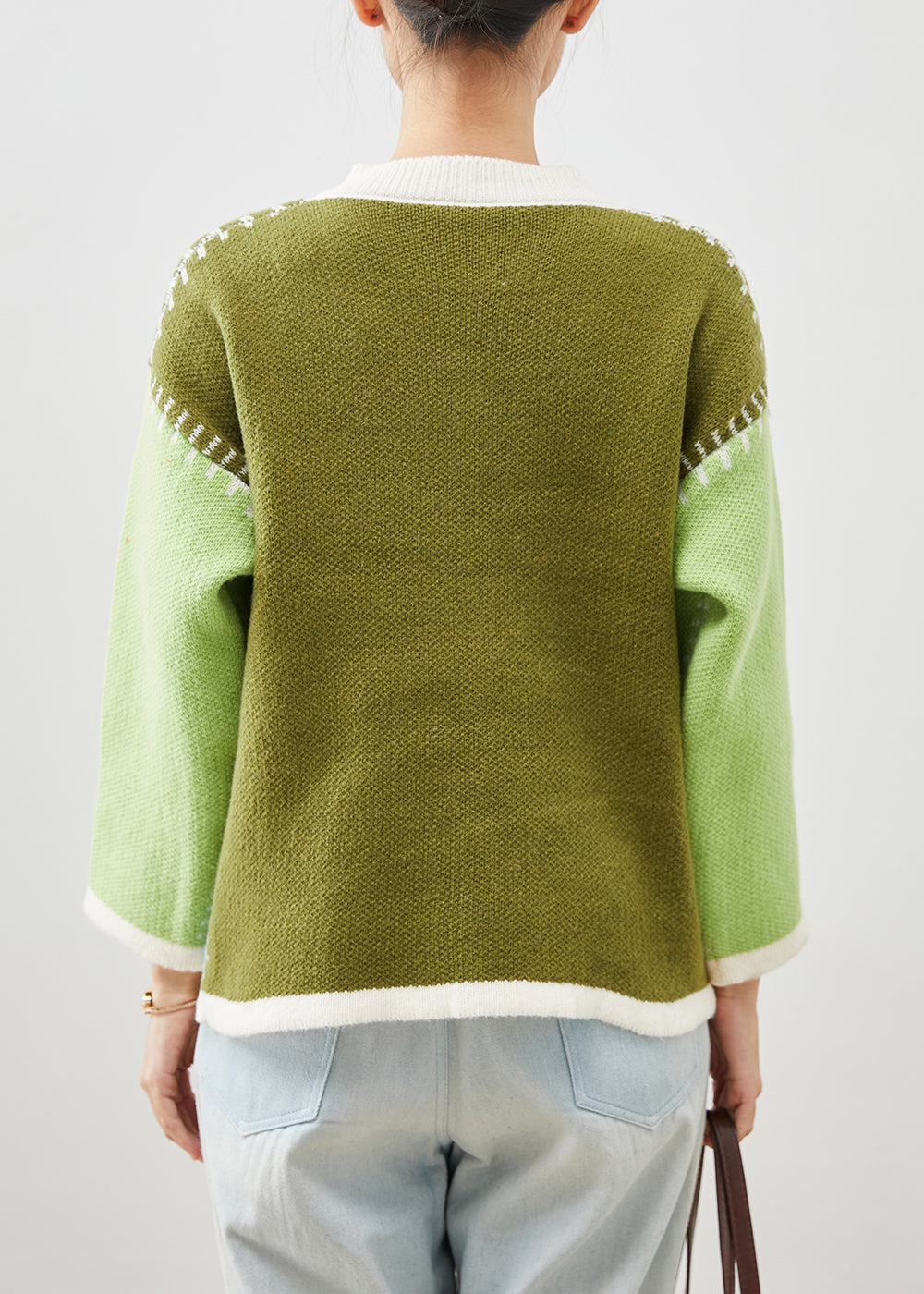 WW | Green Oversized Patchwork Cardigans
