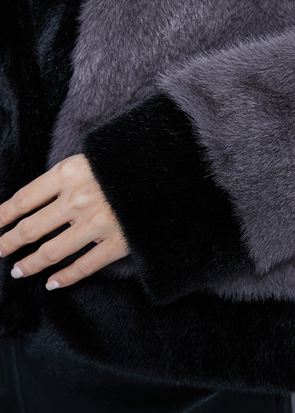 WW | Grey Plus Size Warm Fluffy Fur Jackets Winter