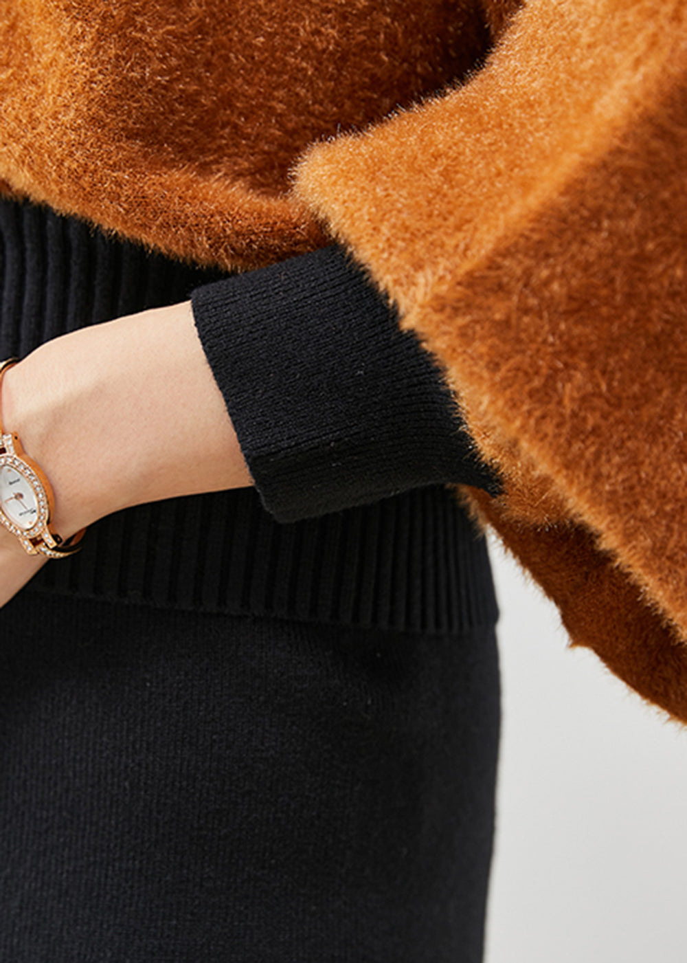 WW | Khaki Chunky Knit Coats and Straight Trousers Two-Piece Set