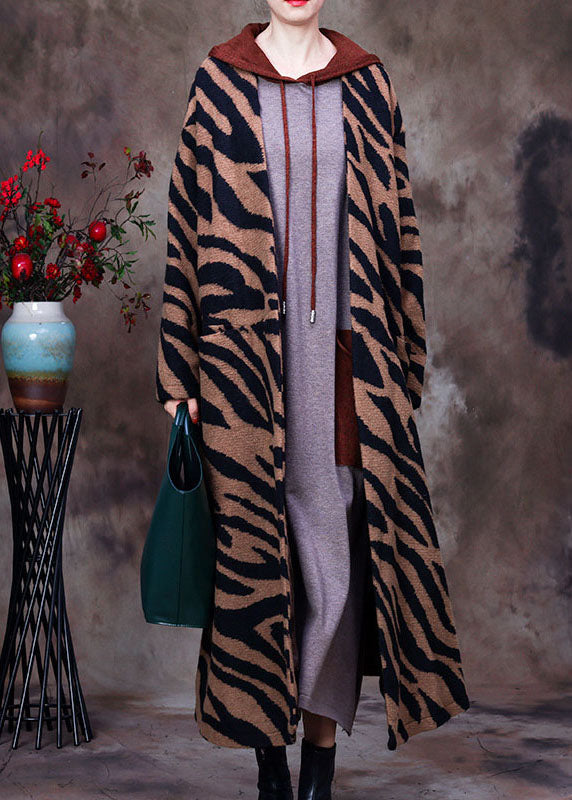 WW | Leopard V-Neck Batwing Fashion Winter Wool Coats