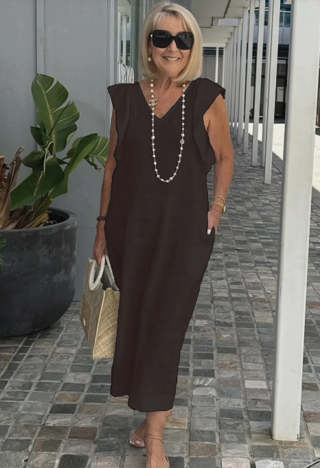 WW | Lässiges Kleid aus Baumwolle und Leinen