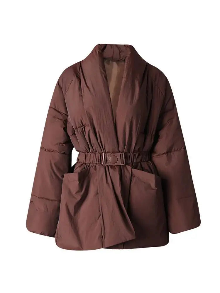 WW | Wintermantel aus Baumwolle - Stilvolle & warme Jacke mit V-Ausschnitt und geräumigen Taschen