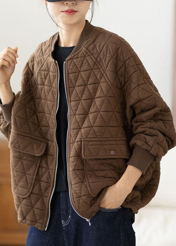 WW | Coffee Pocket Patchwork Warm Coats