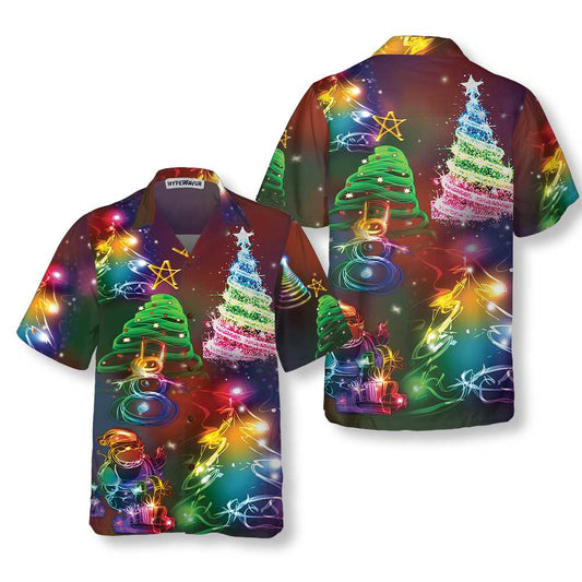WW | Bright Night Merry Christmas Hawaiian Shirt, 3D Colorful Christmas Tree Shirt, Best Gift For Christmas