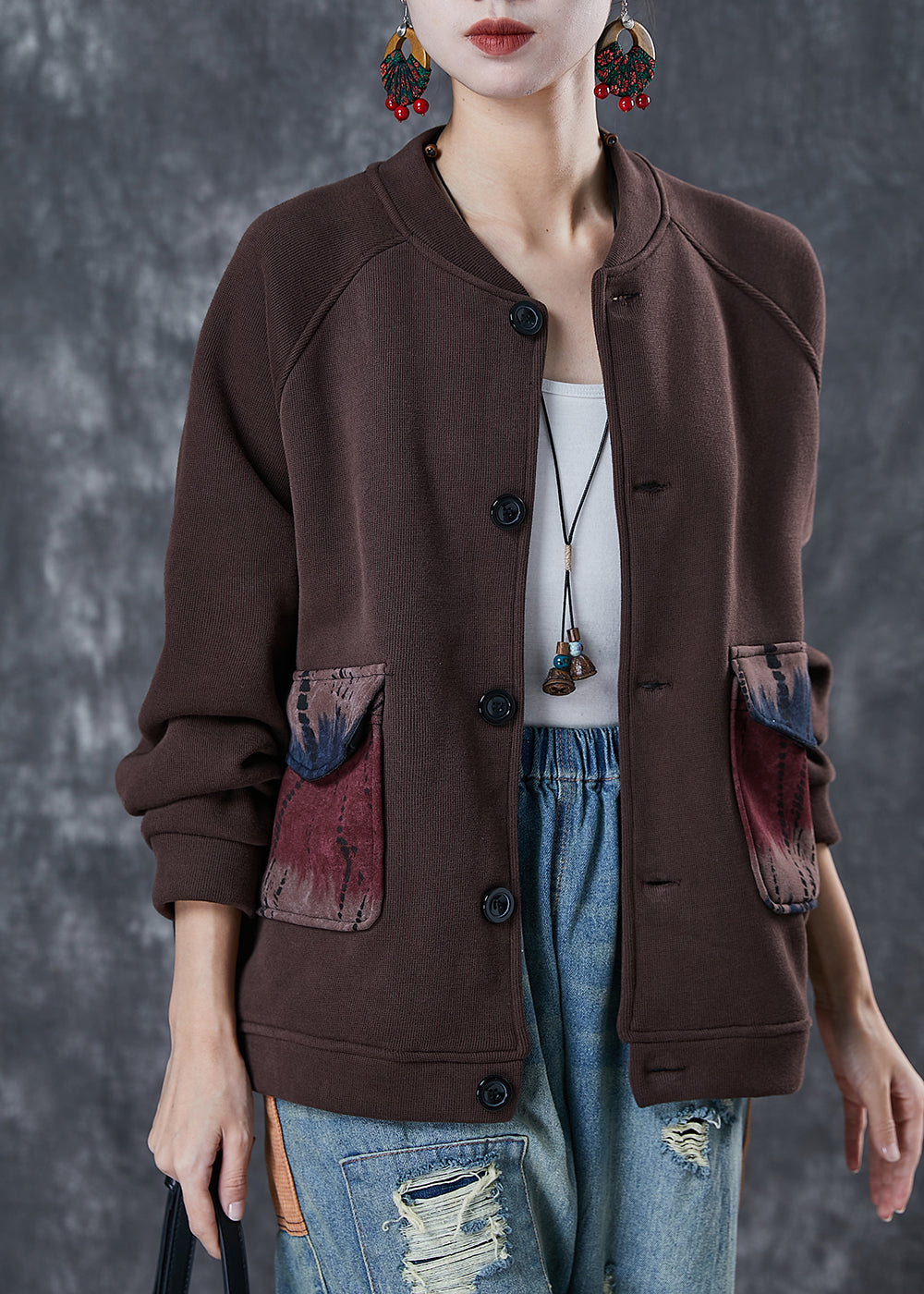 WW | Patchwork Warm Fleece Jackets Plus Size Winter