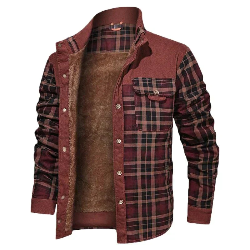WW | Herren Karierte Winterjacke - Gefüttert