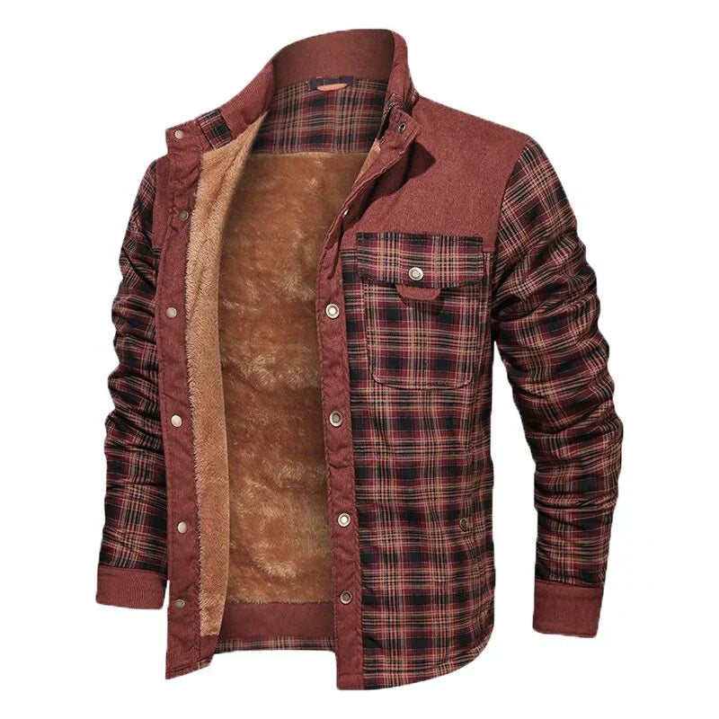 WW | Herren Karierte Winterjacke - Gefüttert