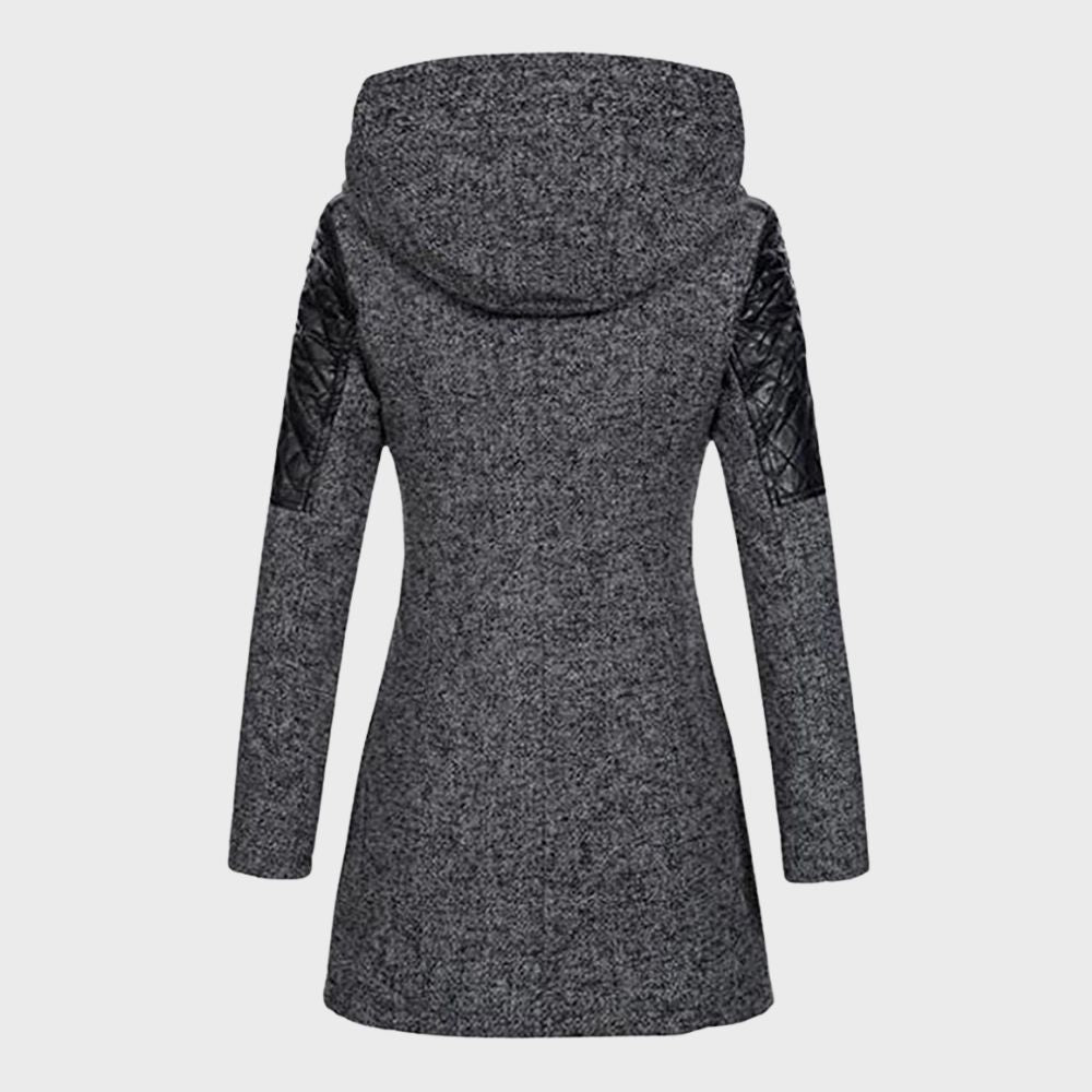 WW | Asymmetrischer Mantel - Kunstlederakzente - Stilvoll und Warm