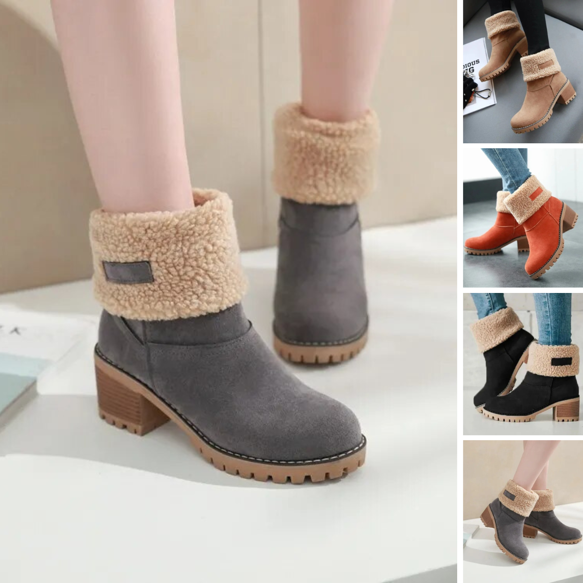 WW | Comfortable Women's Winter Ankle Boots with Wool - Perfect for Outdoor Activities