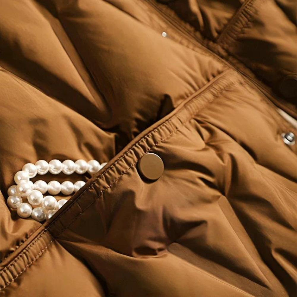 WW | Women's Quilted Jacket - Mid-Length - High Collar - Button Closure - Tailored Fit
