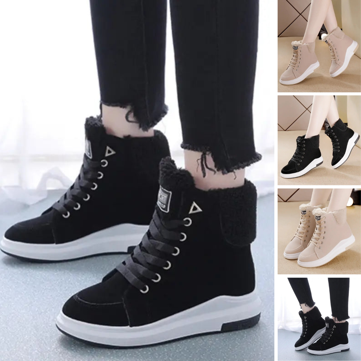WW | Flache Winter Knöchel Stiefel Für Damen - Perfekt für den Alltag