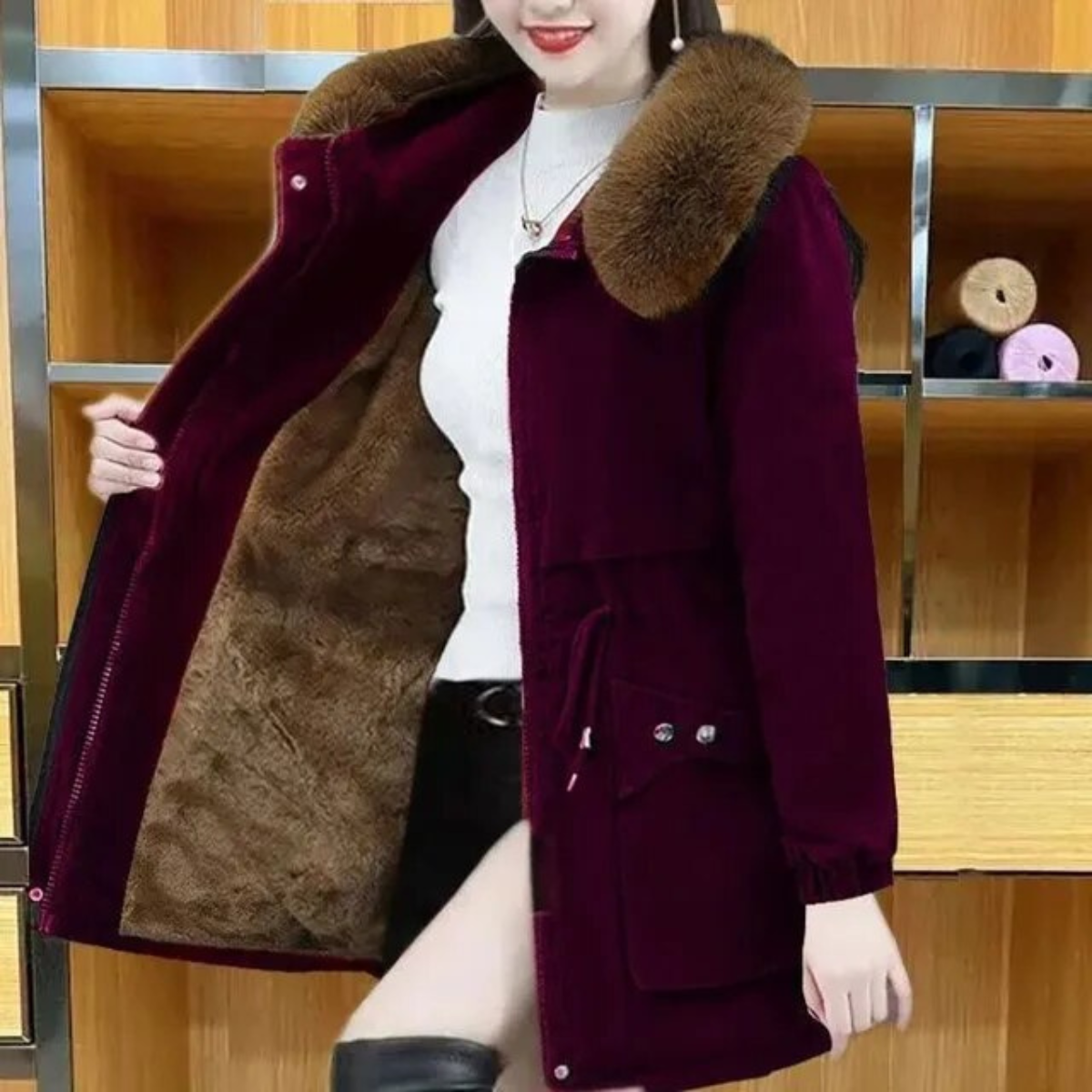 WW | Lässiger Winterparka Mit Veganfell Für Damen - Ideal für den Winter